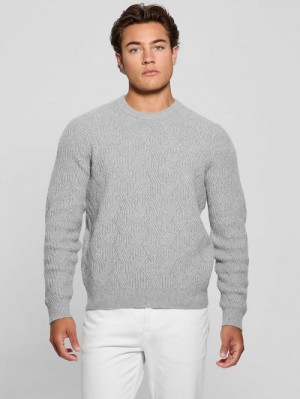 Guess Eco Wesley Lattice Sweater Grijs | GUESS-SN30814